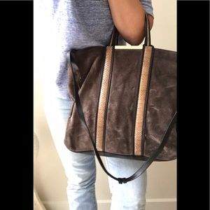 Stuart Weitzman brown suede hobo bag